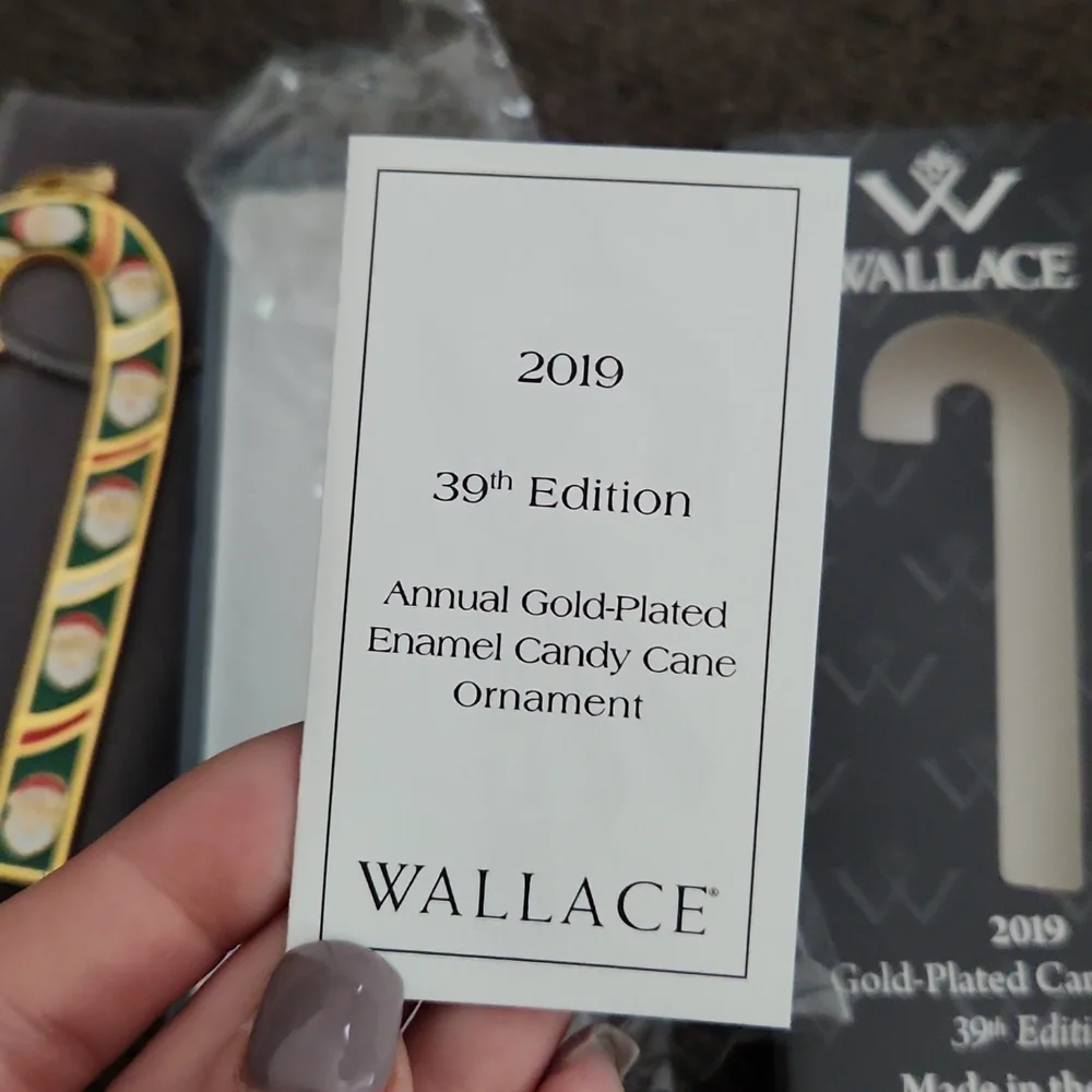 Wallace 2019 Gold-Plated Candy Cane Ornament